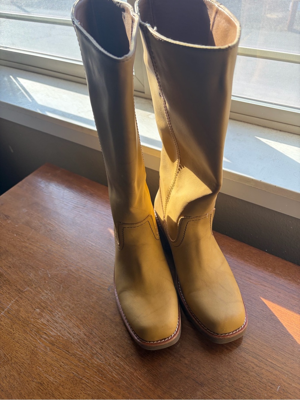 FRYE AND CO. Tall Western Over-the-Knee Boots in Tan - Picture 3 of 6
